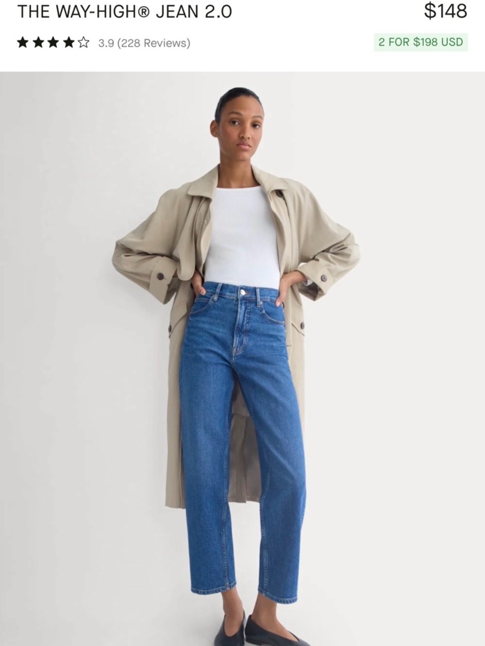Everlane The Way-High Jean 2.0 (medium indigo)